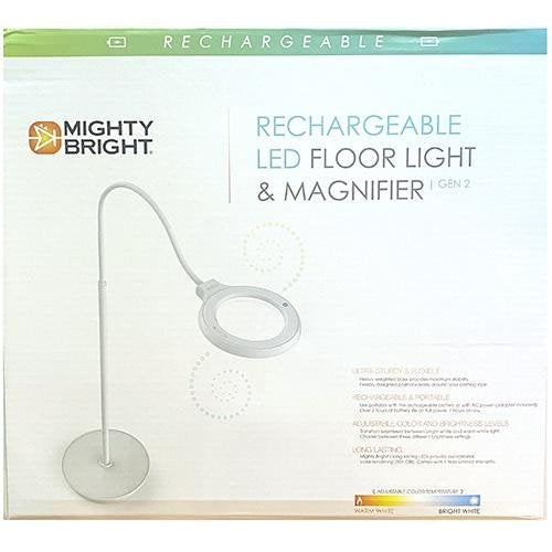 NEW MIGHTY BRIGHT FLOOR MAGNIFIER and LED Lamp RECHARGEABLE