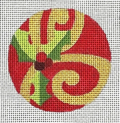 RCHO2692 RED SWIRL 4" ROUND ORNAMENT by Ray Crawford
