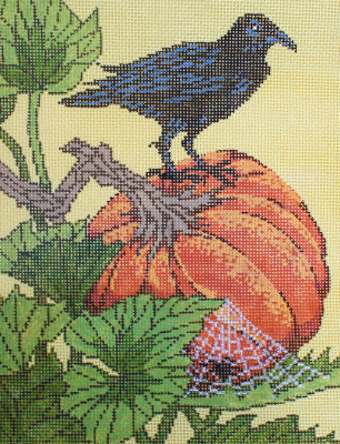 SG181327 CROW (on butter canvas) by Sandra Gilmore