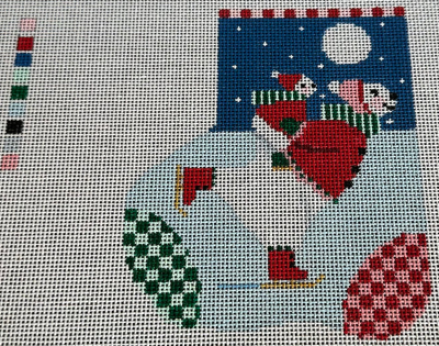 SHTRBC331B HOLIDAY POLAR SKATERS MINI SOCK by Shelley Tribbey