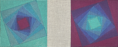    ZEAX127-18  SQUARE MAELSTROM AQUA PURPLE by ZECCA DESIGNS