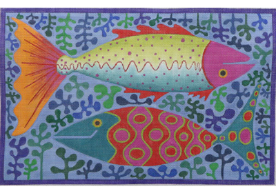 ZE961-18 TWO FANCY FISH by ZECCA DESIGNS
