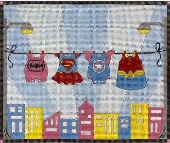AP3774 GIRLS SUPERHEROES CLOTHESLINE by Alice Peterson
