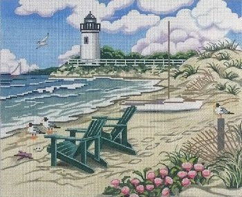 BEACH SCENE with LIGHTHOUSE by Alice Peterson STITCH GUIDE AP2817sg 