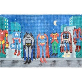 AP3686 SUPERHEROES CLOTHESLINE by Alice Peterson