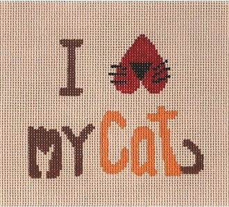 CBKLMSS08-I LUV MY CAT by CBK NEEDLEPOINT