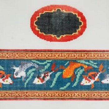 FS O20  KOI FISH OVAL BOX TOP by Funda Scully