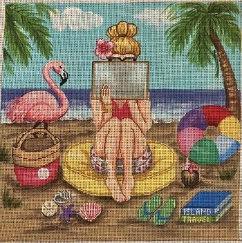 GEP277 Summer Stitching Girl by Gayla Elliott