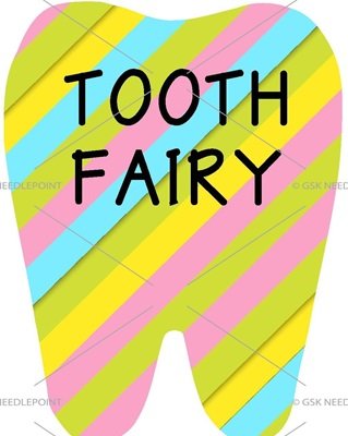 CLEARANCE-C-AV155g DIAGONAL PASTEL STRIPES TOOTH FAIRY PILLOW