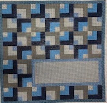 GSRG209 BLUE GREY INTERLOCKING SQUARES TEFILLIN BAG by Gone Stitching