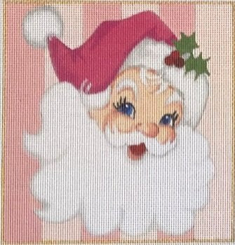 RCHO1824- PINK SANTA SQUARE ORNAMENT by Ray Crawford