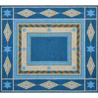 JPTB009T-XL BLUE & BEIGE DIAMONDS TALLIS BAG by JP Needlepoint
