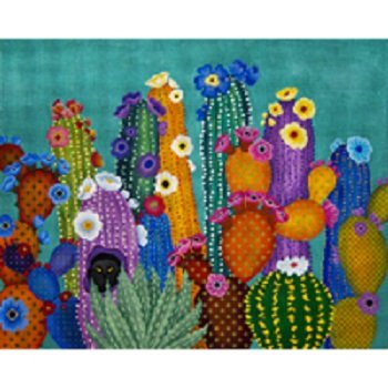 CACTUS SMACKED US by JP Needlepoint STITCH GUIDE JPIPV070sg