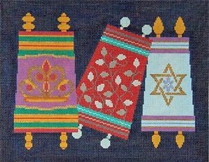 JT069-THREE TORAHS TALLIS by Tonya