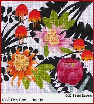 L6303-FIERY BRAZIL FLORAL by Leigh Designs