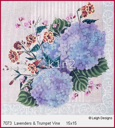 L7073-Lavender Hydrangeas & Trumpet by Leigh Designs
