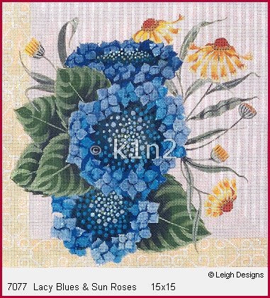 L7077-Lacy Blues&sun Roses by Leigh Designs