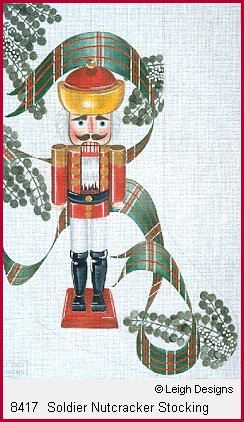 L8417-SOLDIER NUTCRACKER STOCKING by Leigh Designs