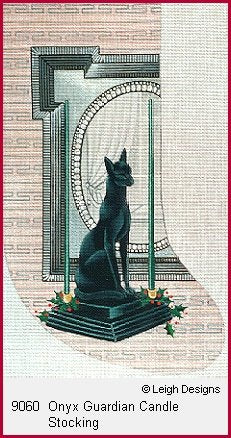 L9060-ONYX GUARDIAN CANDLE STOCKING by Leigh Designs