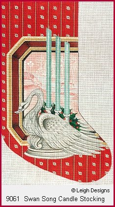 L9061-SWAN SONG CANDLE STOCKING by Leigh Designs