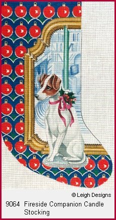 L9064-FIRESIDE COMPANIO CANDLE STOCKING by Leigh Designs