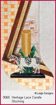 L9065-HERITAGE LACE CANDLE STOCKING by Leigh Designs