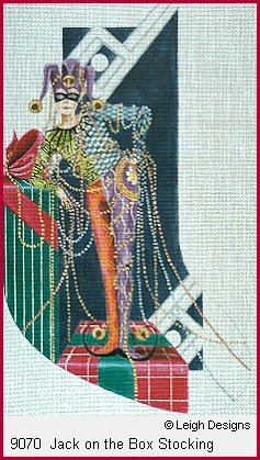 L9070-JACK ON THE BOX STOCKING by Leigh Designs