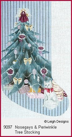 L9097-NOSEGAYS PERIWINKLE TREE STOCKING by Leigh Designs