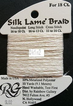 02 WHITE SILK LAME BRAID