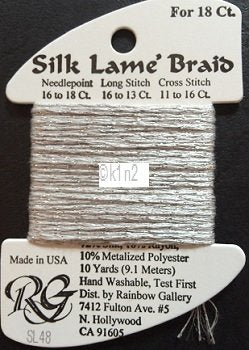 48 SILVER  SILK LAME BRAID