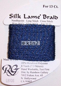 106 DARK DENIM  SILK LAME BRAID