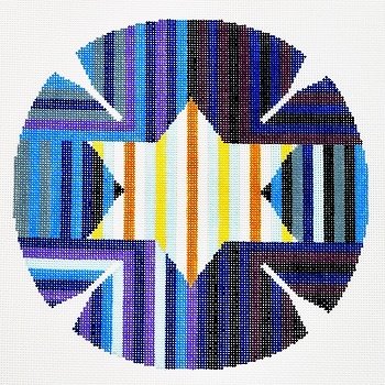LEEJ156S-AGAM STAR YARMULKE by Lee's Needlearts