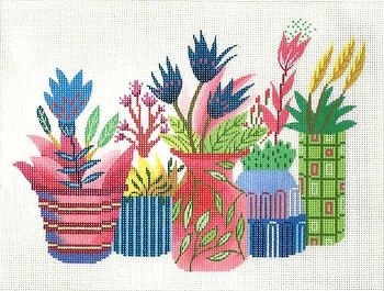 LEEWH1357 FLOWER POTS by Lee's Needlearts 