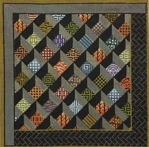 MIN2395 13 ct ASIAN SQUARES by Mindy Needlepoint