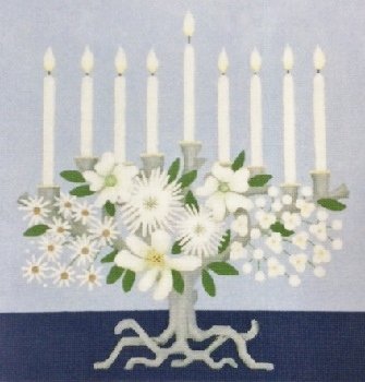 MS1808 CHANUKKAH FLORAL MENORAH by Melissa Shirley Designs