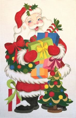 RCHO1192-STANDING SANTA WITH PACKAGES by Ray Crawford