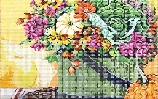 SG141080 FLORAL WITH GOURD by Sandra Gilmore