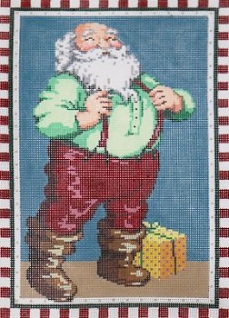 SG181175 Checked Santa by Sandra Gilmore