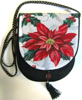 SOPA025-CHRISTMAS POINSETTIA PURSE FLAP by Sophia Designs