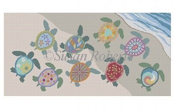 PAINTED TURTLES FIRST SWIM by Susan Roberts STITCH GUIDE  SR11711sg