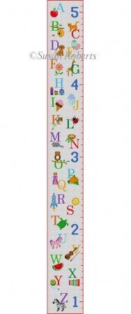 SR1507 ALPHABET SAMPLER GROWTH CHART by Susan Roberts