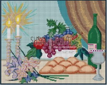 SREP1807C-BREAD WINE FRUIT CHALLAH COVER by Susan Roberts