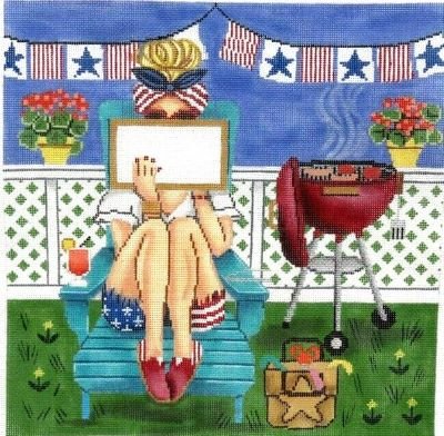4th of JULY STITCHING GIRL by Gayla Eliot STITCH GUIDE ONLY GEP396sg