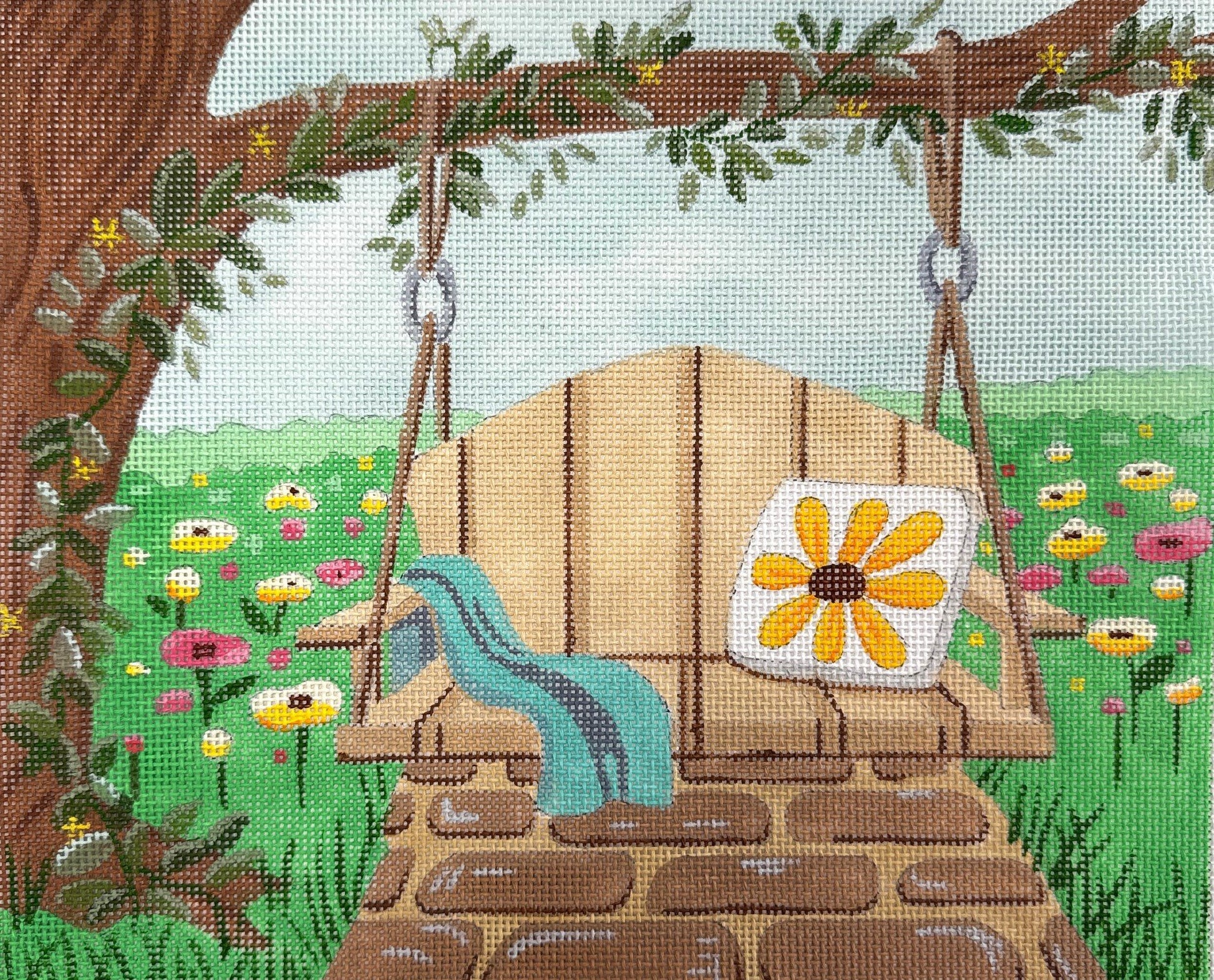 AP4869 SUMMER PORCH SWING BROWN by Alice Peterson