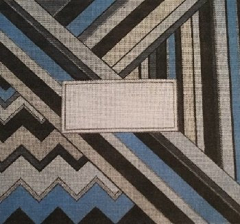 STJJ114-BLUE BROWN STRIPES ZIG ZAG CHALLAH by Studio 2 Ltd