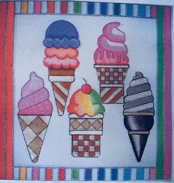 STKID52B-ICE CREAM CONES BRIGHT COLORS by STUDIO 2 Ltd.